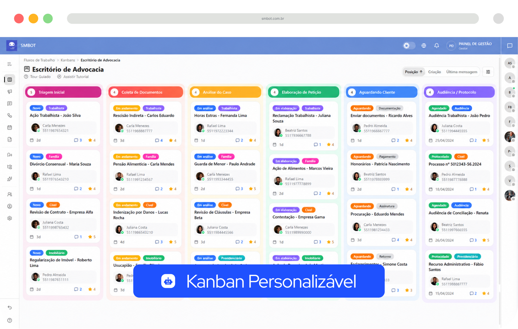 crm - kanban - advocaia - carrossel
